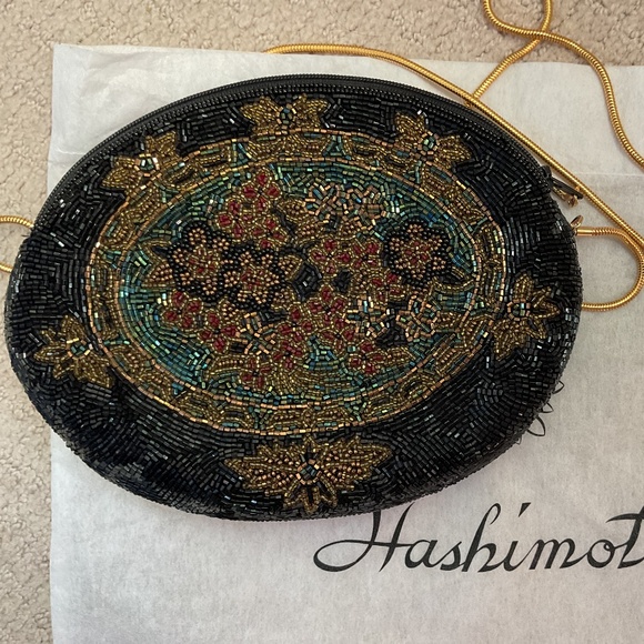 Vintage Hashimoto for Majid Beaded Evening Bag + Original Dust Bag - Picture 1 of 10